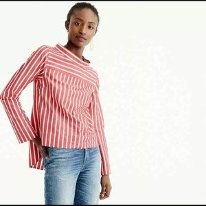 J Crew Funnel Neck Button Accent Top